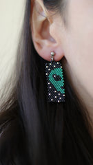 BLACK ALIEN EARRINGS