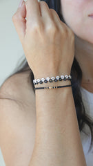 BLACK AND WHITE BLOSSOM BRACELET