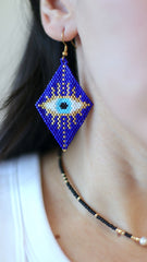 BLUE EVIL EYE EARRINGS