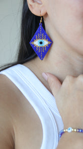 BLUE EVIL EYE EARRINGS