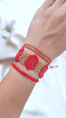 BOLD RED AND GOLD BRACELET