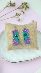 PURPLE ALIEN EARRINGS