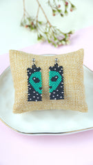 BLACK ALIEN EARRINGS