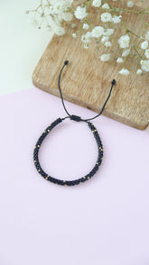 BOLD BLACK DOTS BRACELET