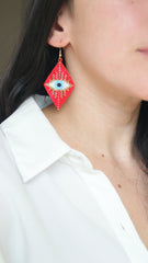 RED EVIL EYE EARRINGS