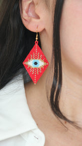 RED EVIL EYE EARRINGS