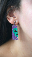 PURPLE ALIEN EARRINGS