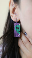 PURPLE ALIEN EARRINGS