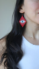 RED EVIL EYE EARRINGS