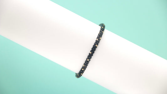 Tubular Black/Gold Bracelet