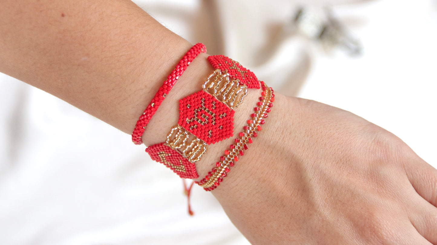 Tubular Red/Gold Bracelet