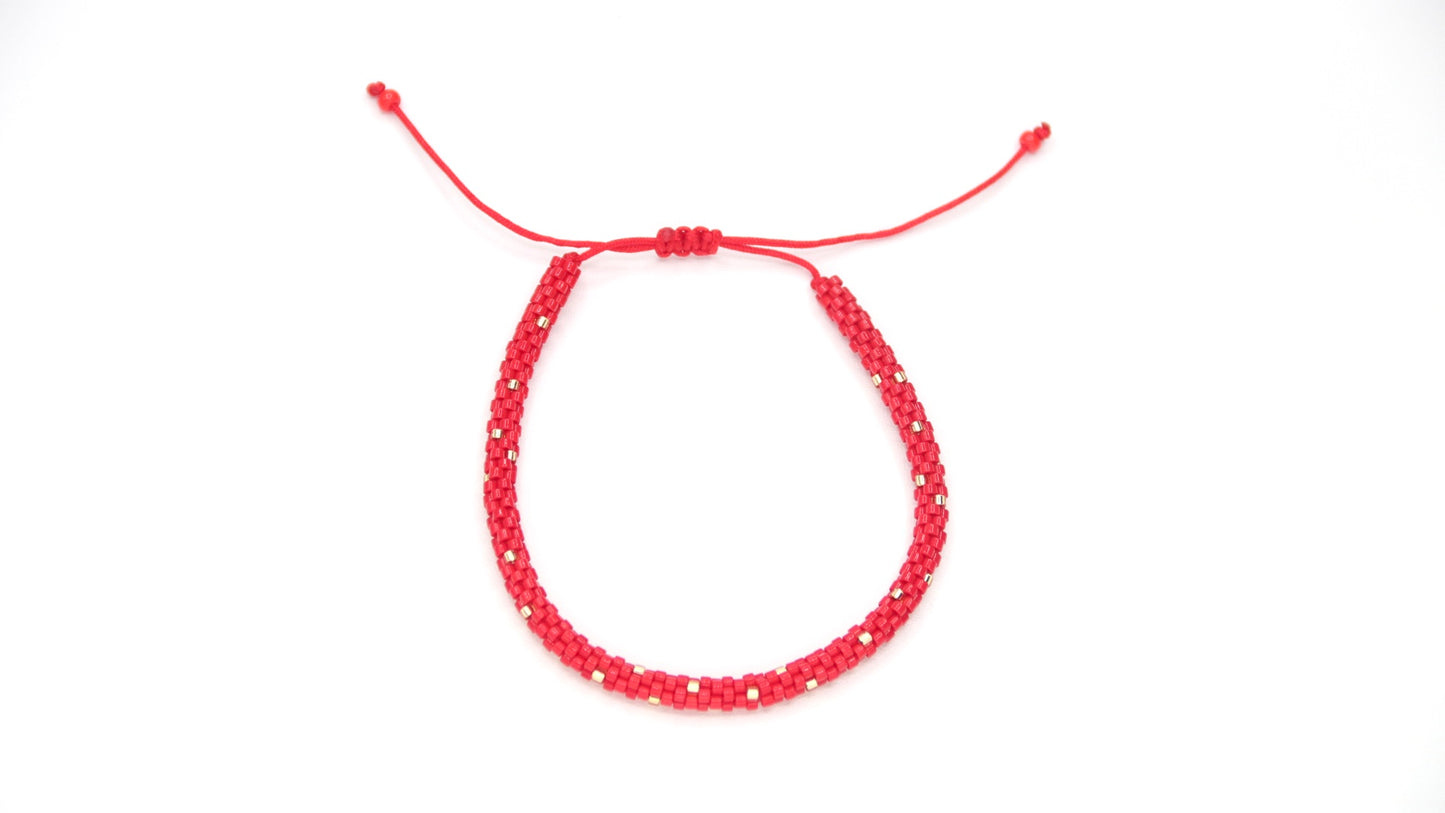 Tubular Red/Gold Bracelet